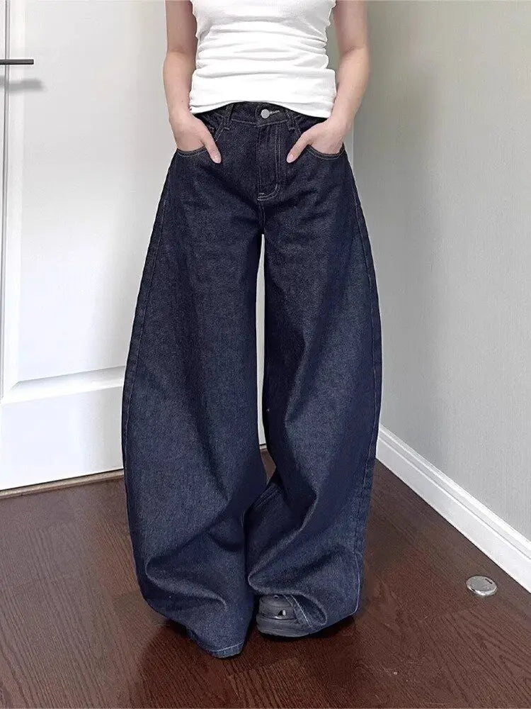 Men And Women Washed Loose Straight Pants