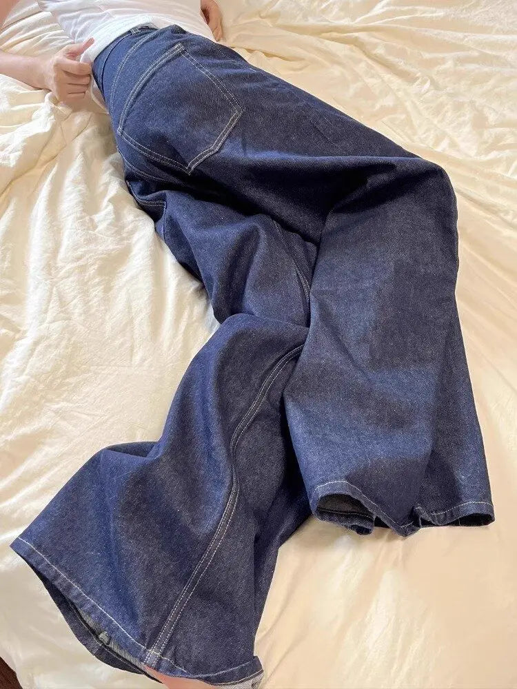 Men And Women Washed Loose Straight Pants